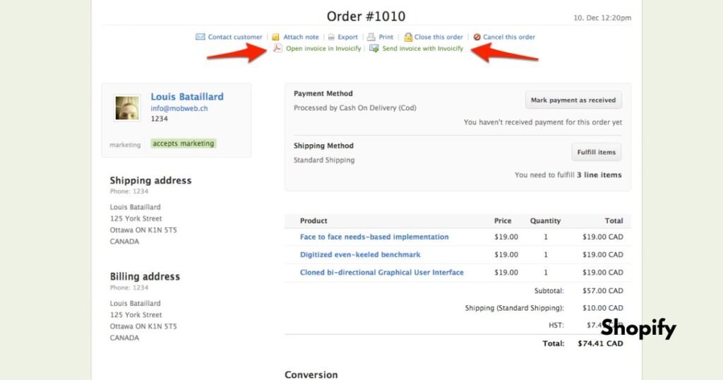 Shopify Order Export